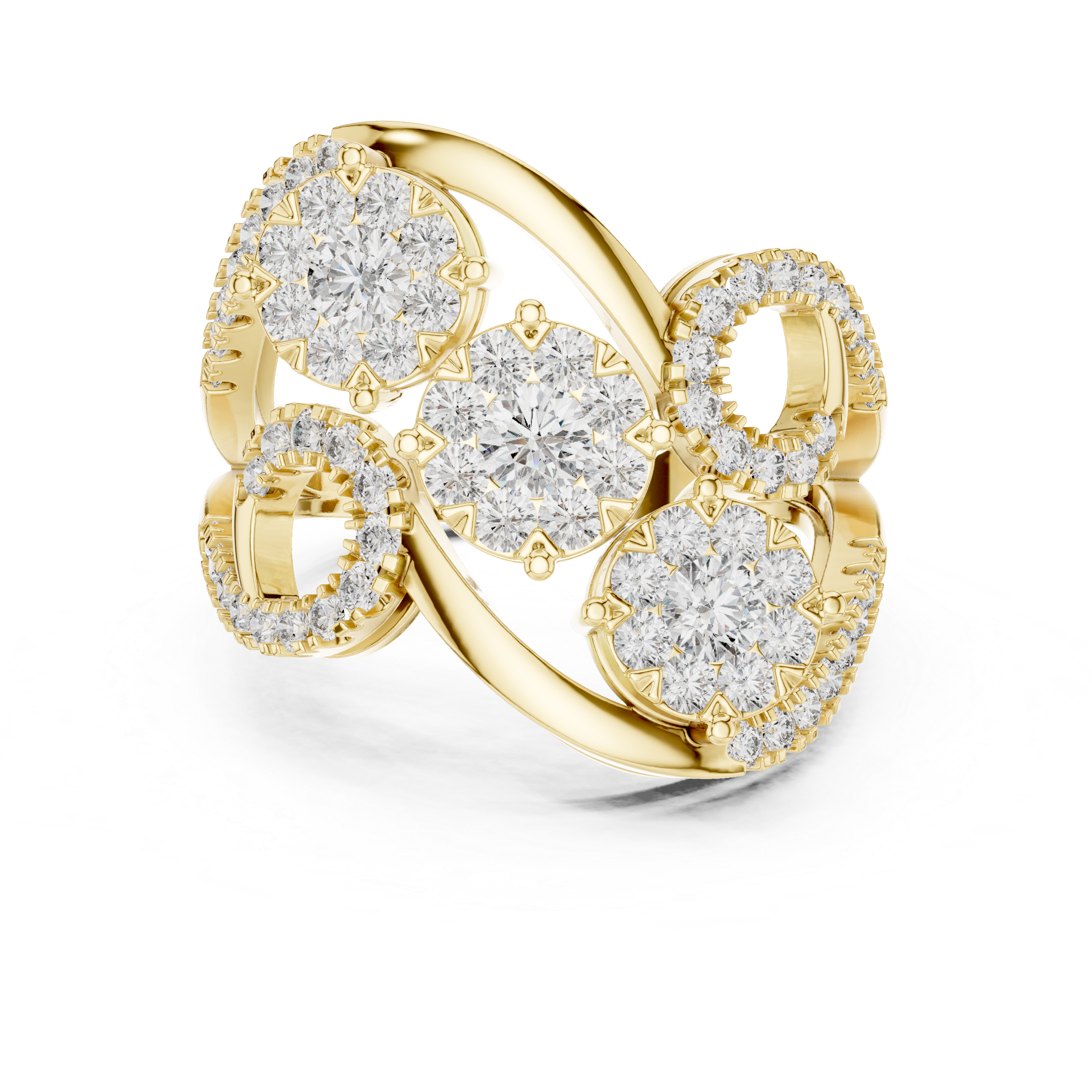 Triple Bloom Diamond Ring