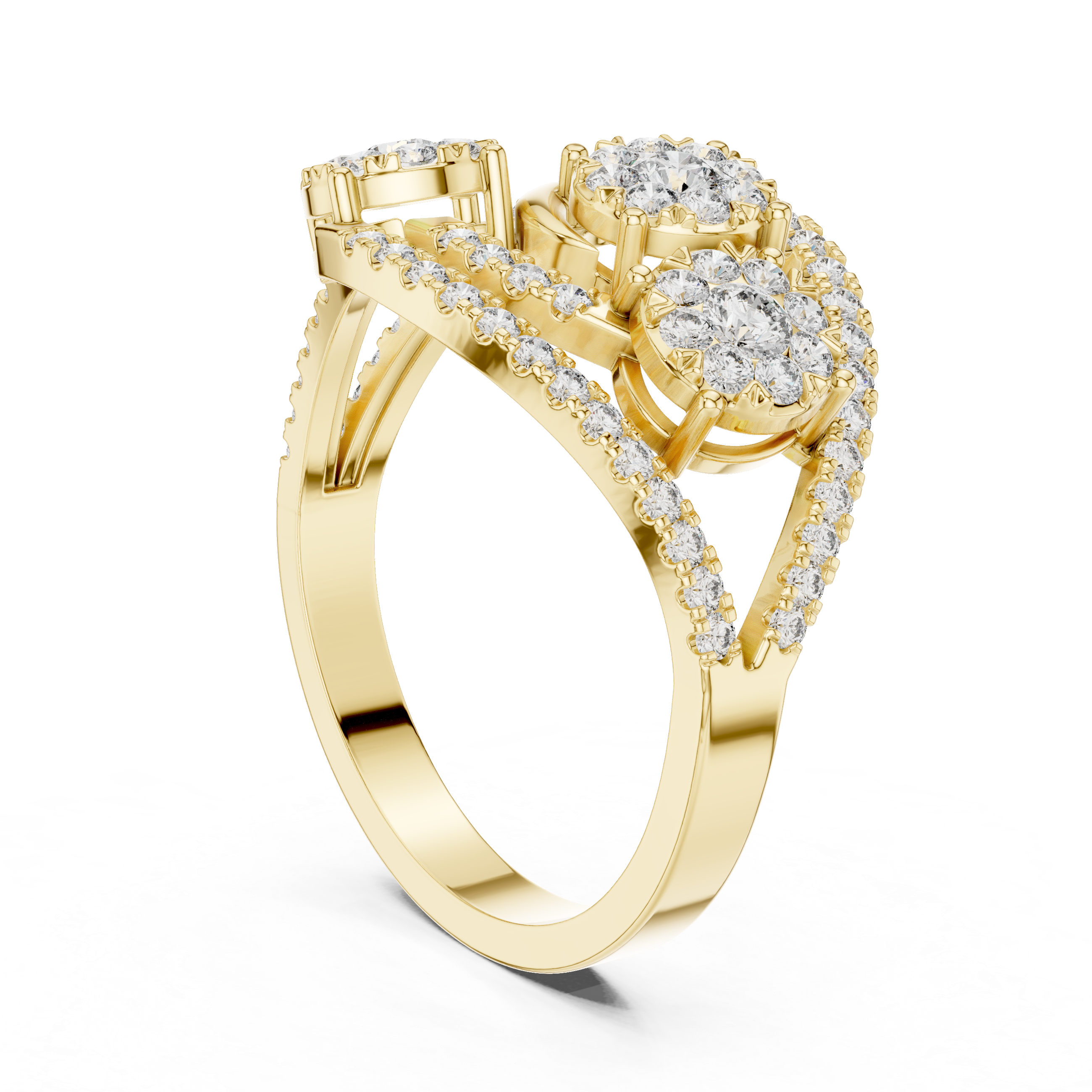 Trilogy Diamond Split Shank Ring
