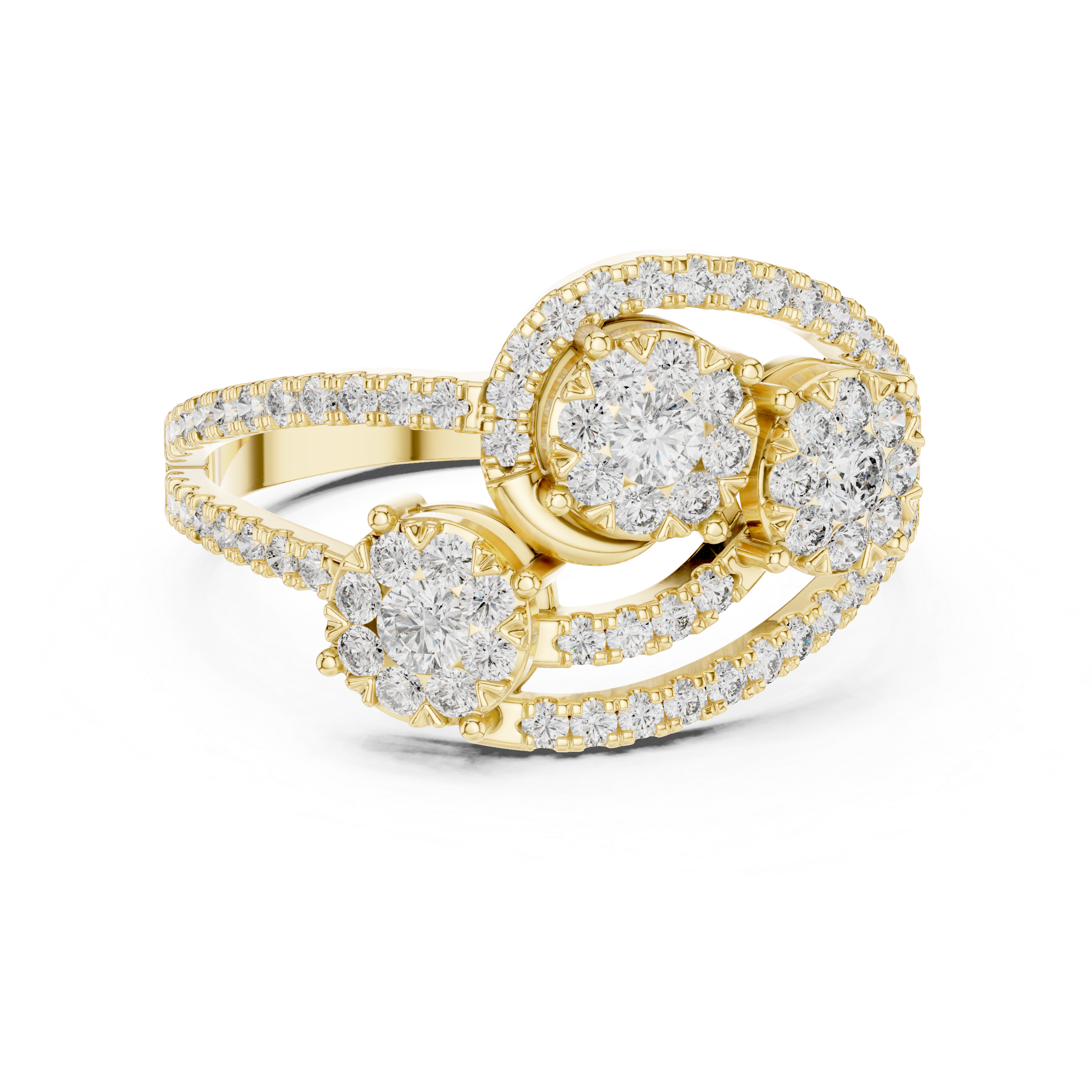 Trilogy Diamond Split Shank Ring