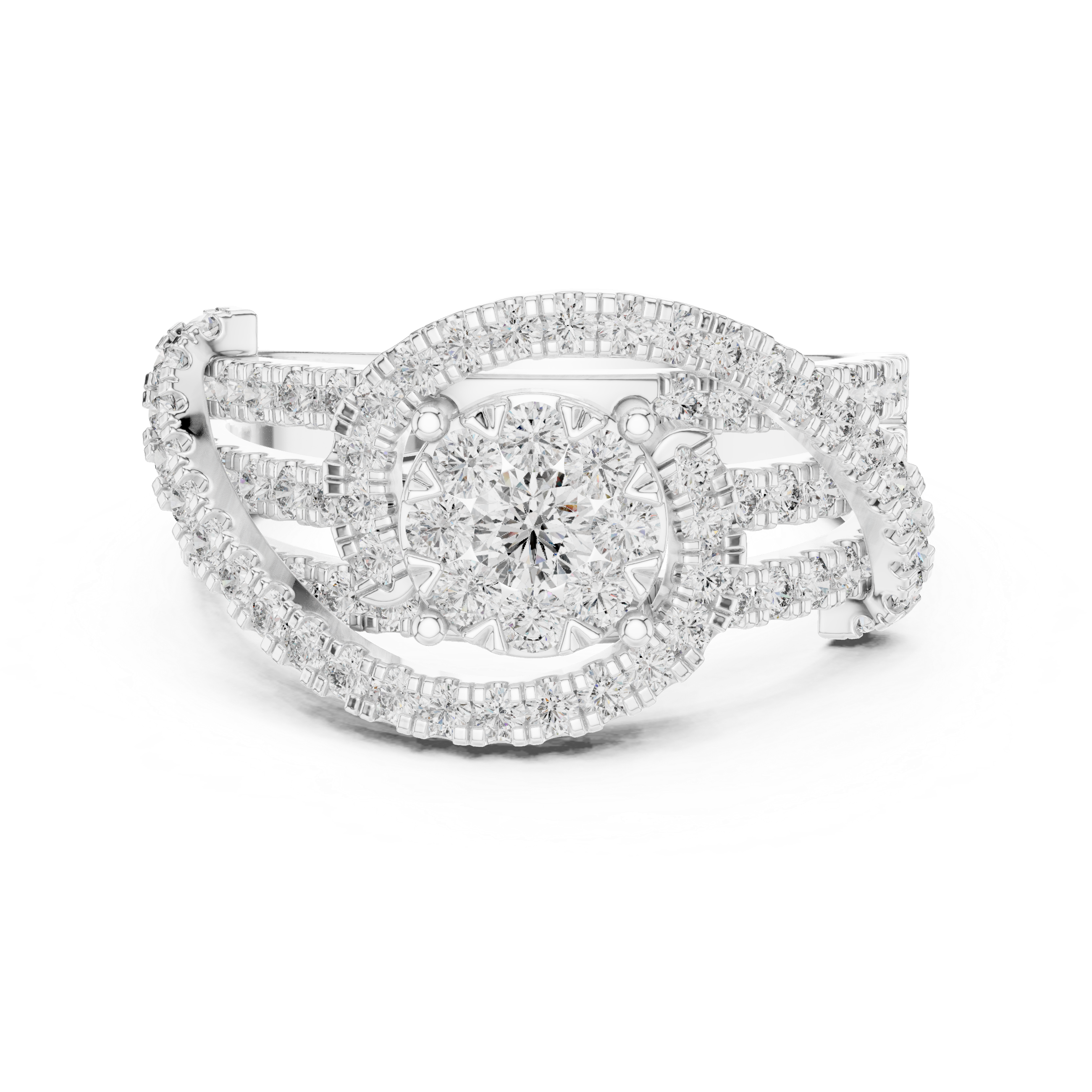 Diamond Halo Twist Ring