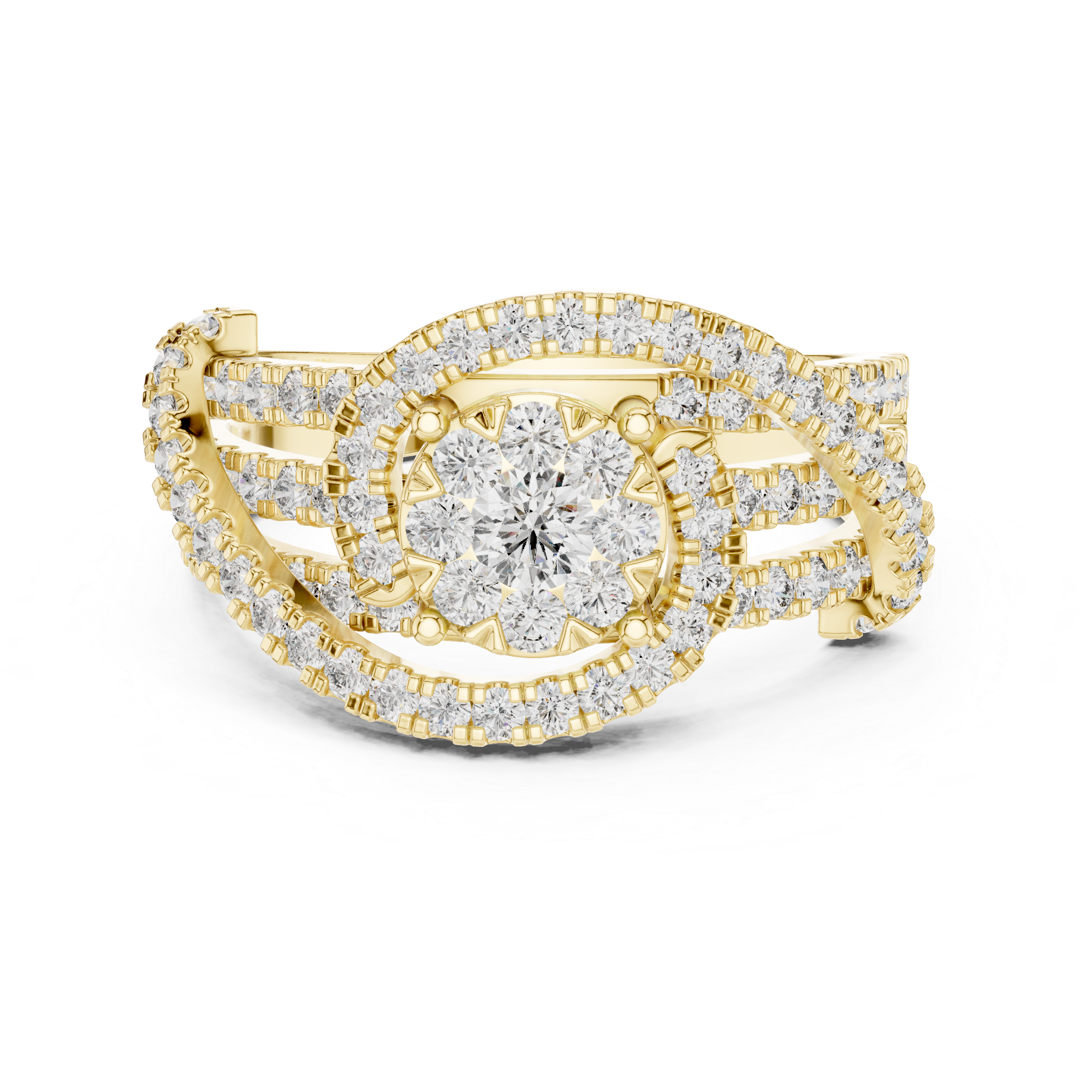 Diamond Halo Twist Ring