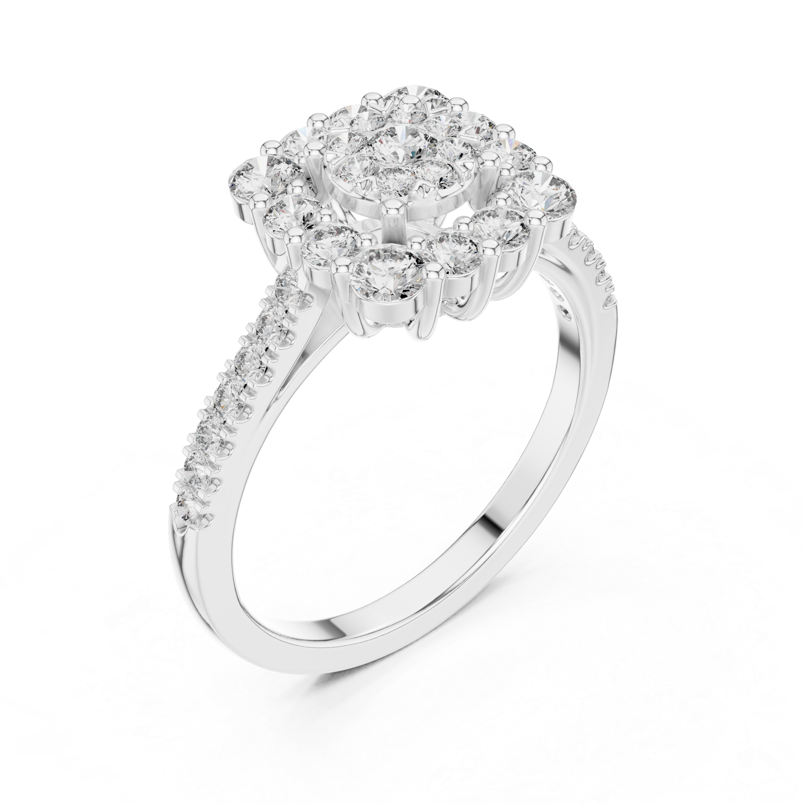 Bold and Beautiful Ring with Double Halo Sparkle