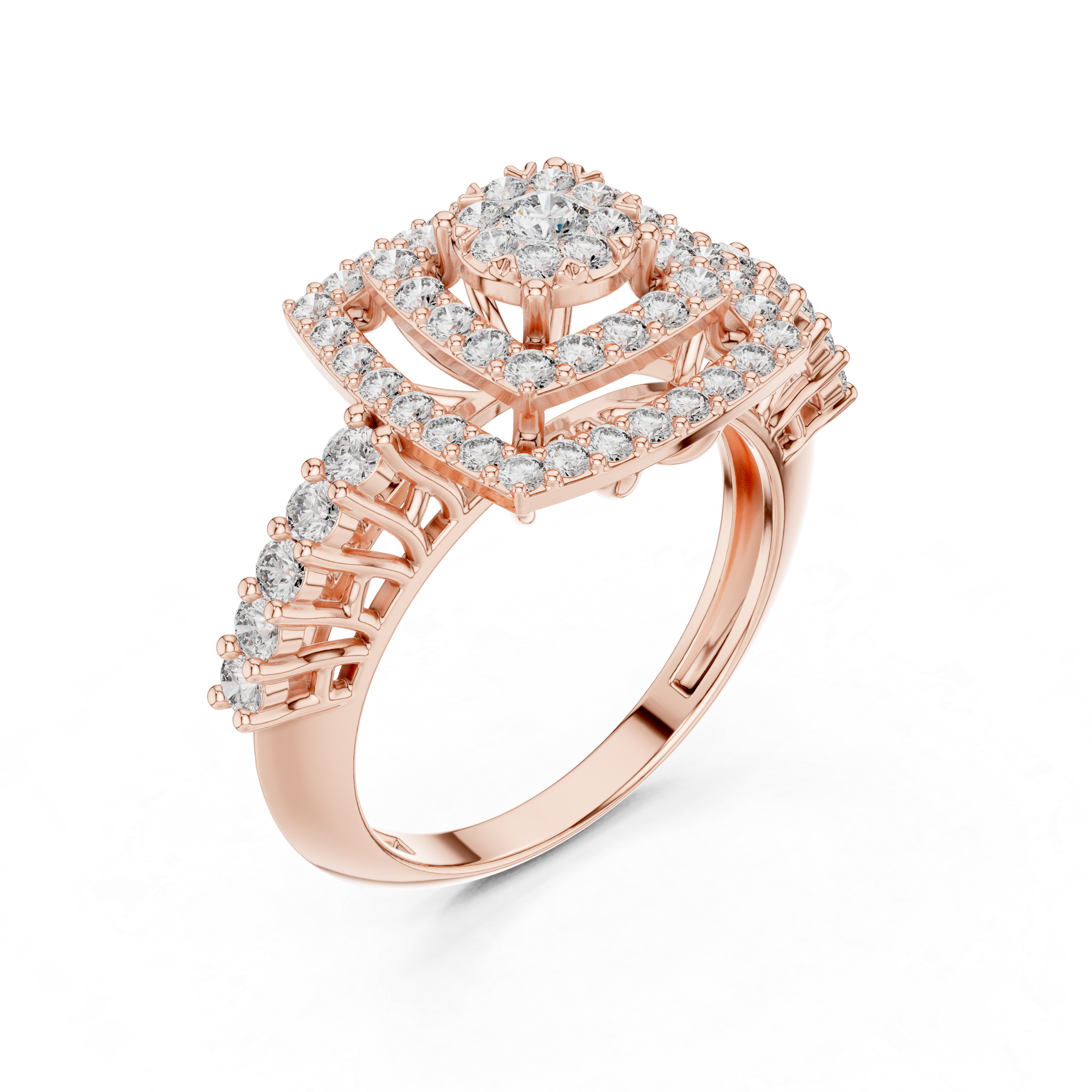Geometric ring with a round cluster center