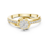 Floral Diamond Cluster and Single Row Diamond Band.