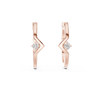 Rose gold zigzag diamond stud earrings
