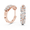 Whispers of Light: Mixed-Cut Diamond Hoops in Rose Gold
