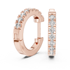 Rose Gold Diamond Huggie Hoop Earrings