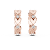 Rose Gold Heart Hoop Earrings with Diamond Accents