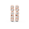 Rose gold hoop earrings with bezel-set round diamonds