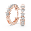 Rose Gold Hoop Earrings with Heart-Shaped Diamonds