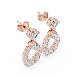 Elegant Rose Gold and Diamond Teardrop Earrings