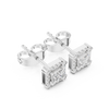 Princess-Cut Diamond Halo Stud Earrings