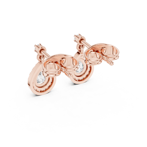 Pear-Shaped Diamond Halo Drop Earrings