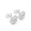 Round Diamond Triple Halo Stud Earrings