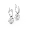 Classic Round Diamond Halo Drop Earrings