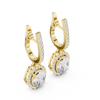 Classic Round Diamond Halo Drop Earrings