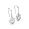 Round Diamond Halo Drop Earrings