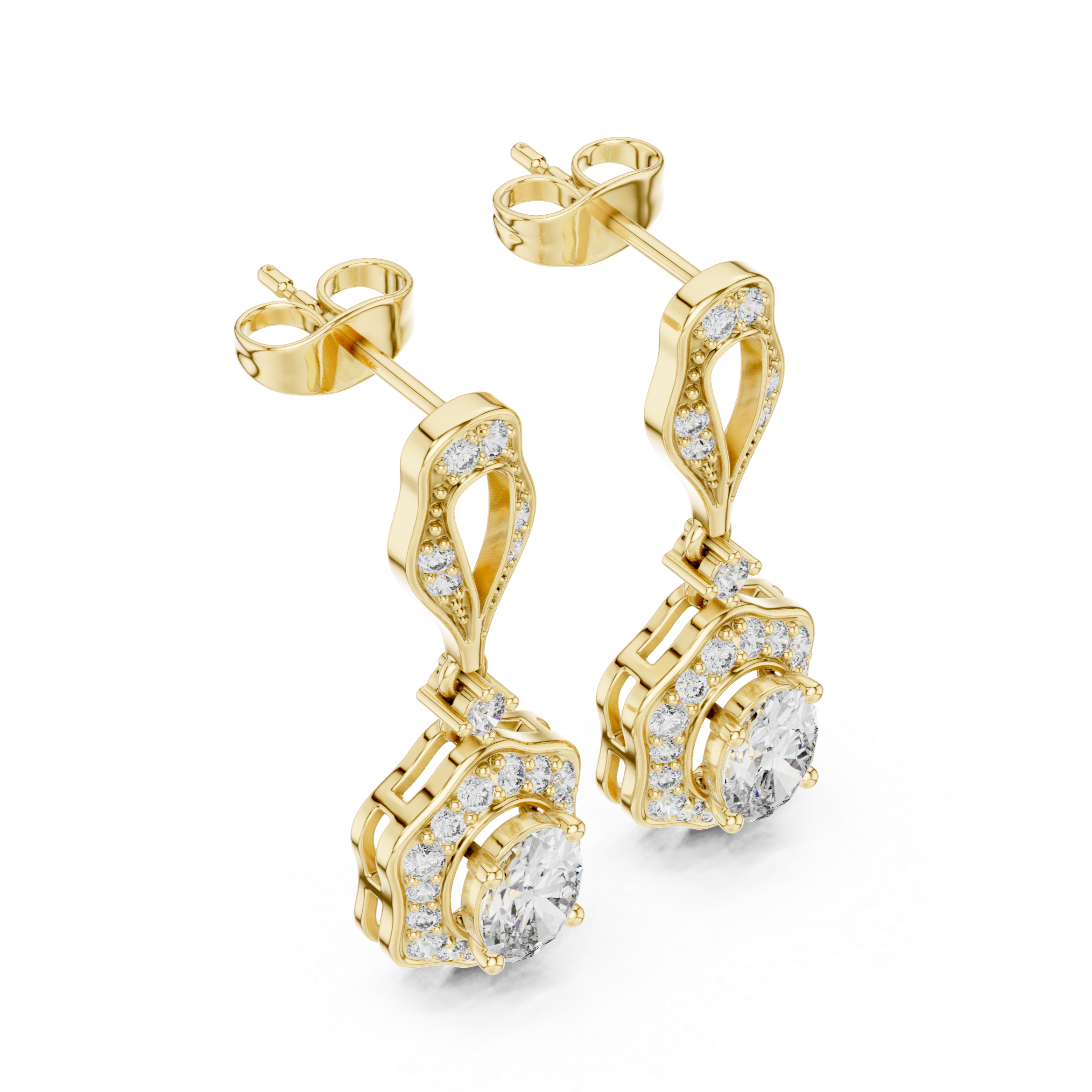 Vintage-Inspired Diamond Drop Earrings
