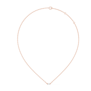 Rose Gold 'qp' Baguette-Cut Diamond Pendant