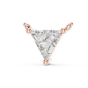 Trillion-Cut Diamond Pendant in Rose Gold Prong Setting