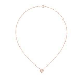 Heart-Shaped Diamond Pendant in Rose Gold