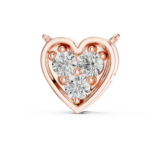 Heart-Shaped Diamond Pendant in Rose Gold