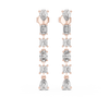 Elegant Rose Gold Drop Earrings with Mixed-Cut Diamonds