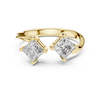 Two-Stone Princess Cut Diamond Ring in Yellow Gold