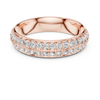 Rose Gold Double Row Diamond Ring.