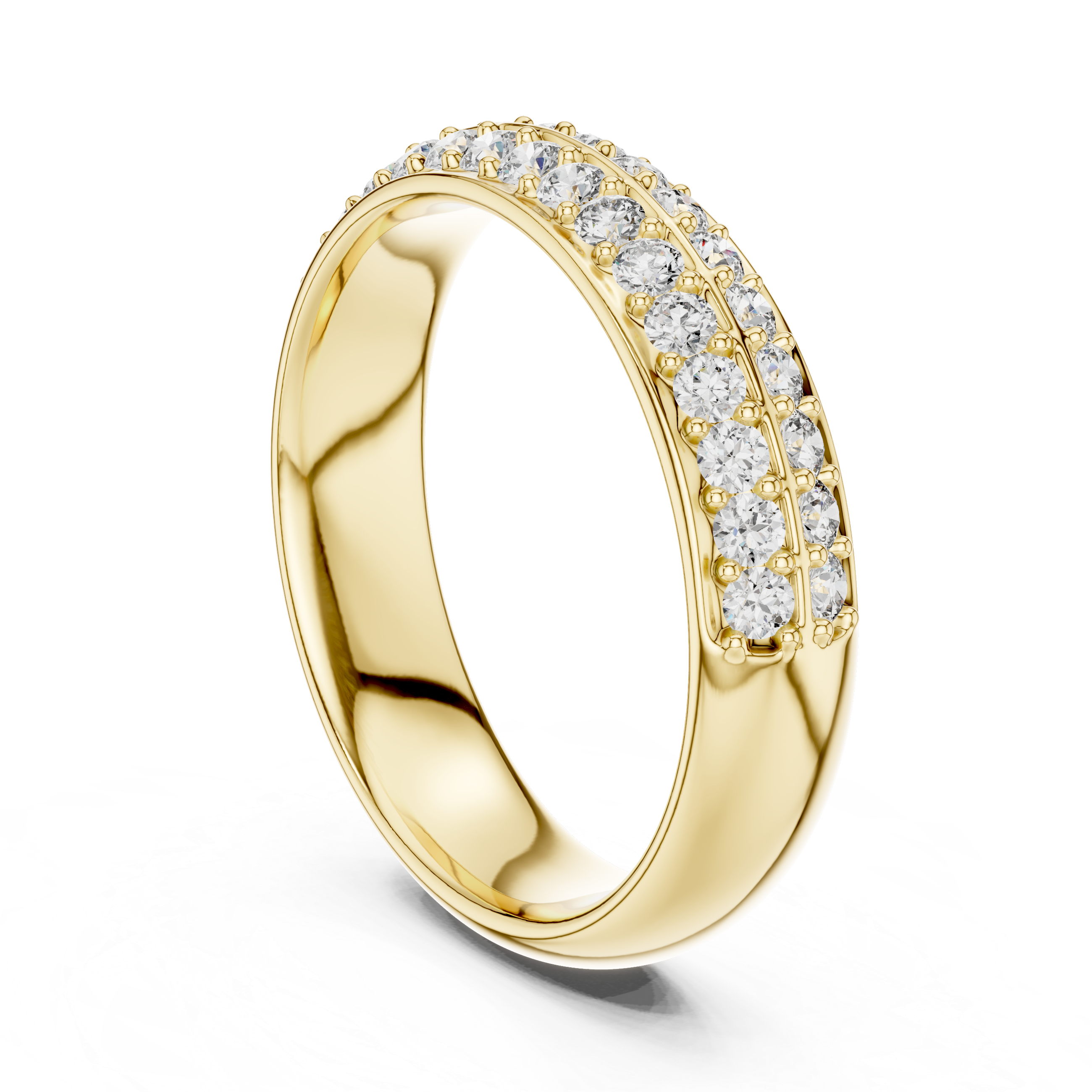 Rose Gold Double Row Diamond Ring.