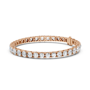 Elegant Gold Tennis Bracelet with Round Cut Diamonds