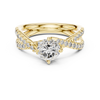 Elegant Gold Diamond Engagement Ring with Split Shank Design