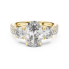 Elegant Gold Engagement Ring with Oval and Round Diamonds