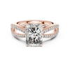Elegant Rose Gold Engagement Ring with Split Shank Diamond Accents