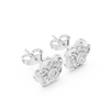 Floral Halo Diamond Stud Earrings.