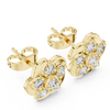 Floral Halo Diamond Stud Earrings.