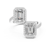 Twin Emerald Halo Diamond Ring