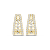 Trapezoid Earrings with Vertical Diamond Rows and Openwork Design
