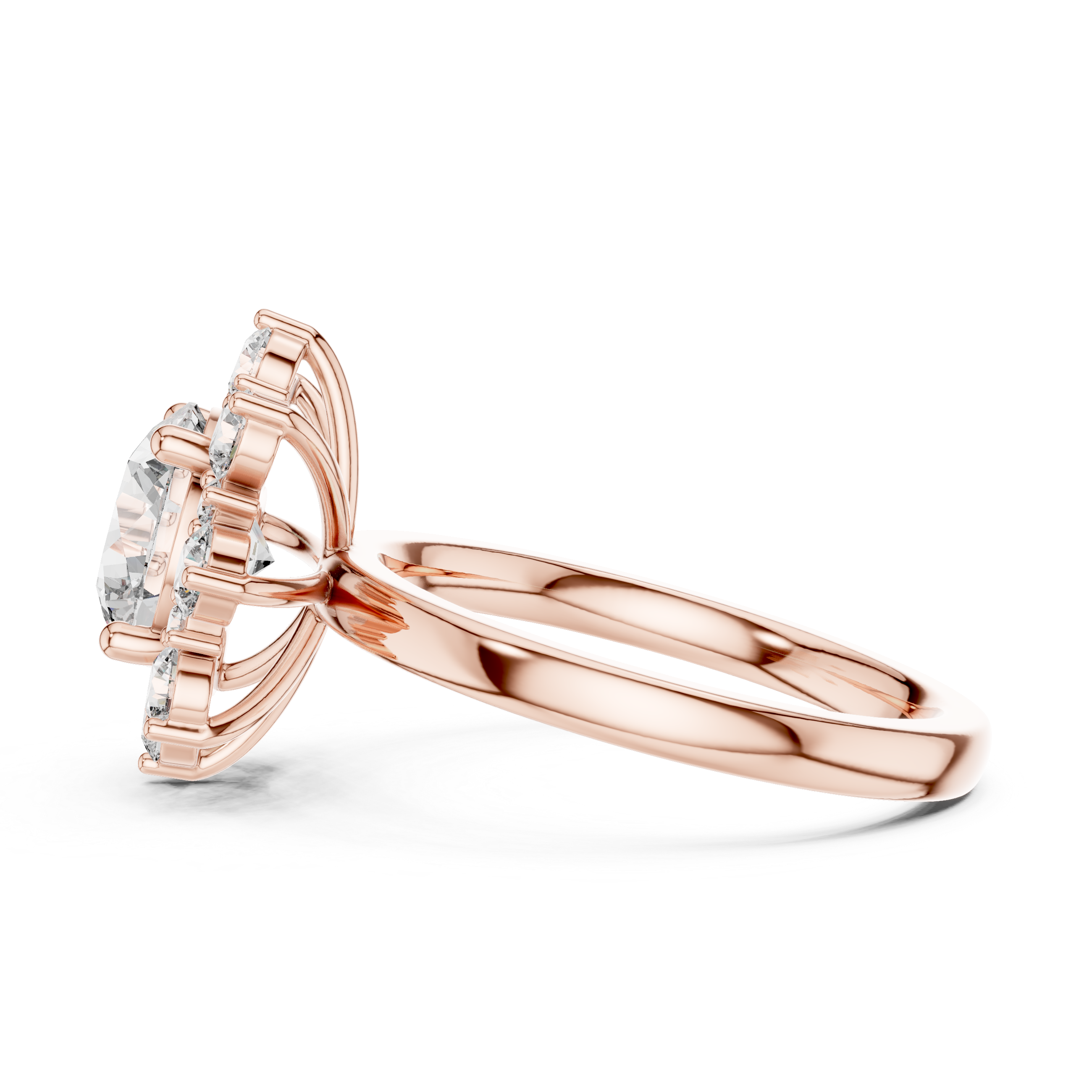 Floral Halo Diamond Ring