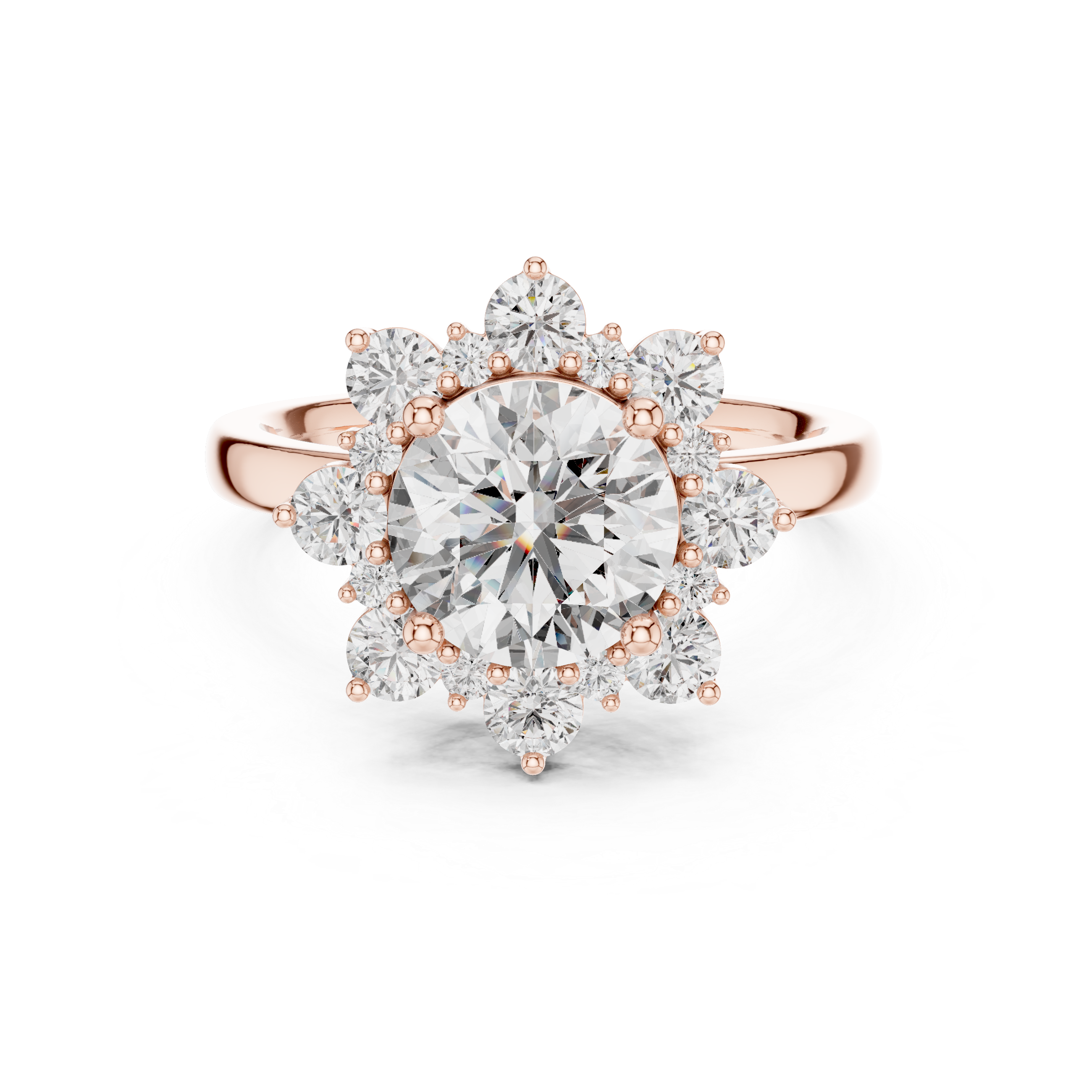 Floral Halo Diamond Ring
