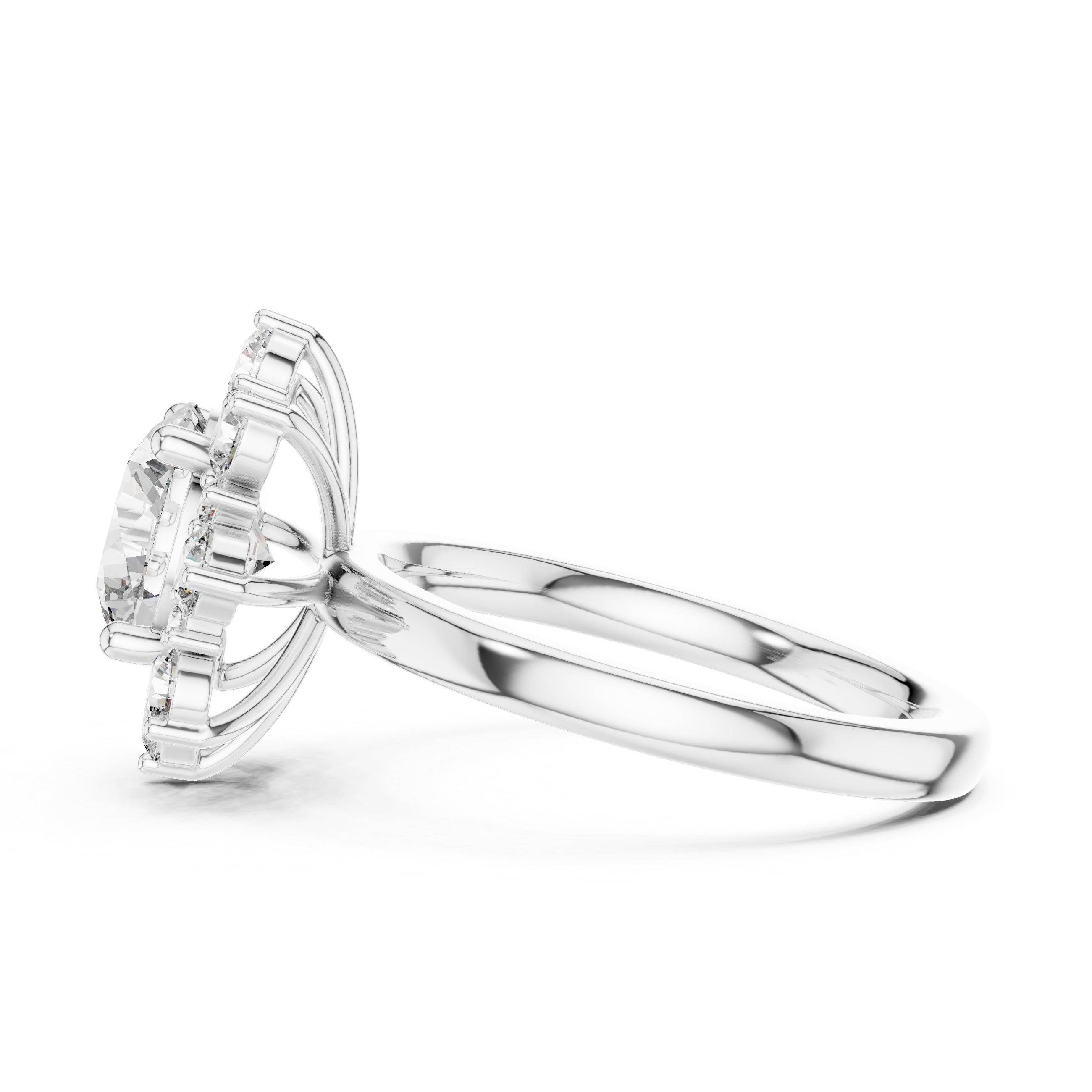 Floral Halo Diamond Ring