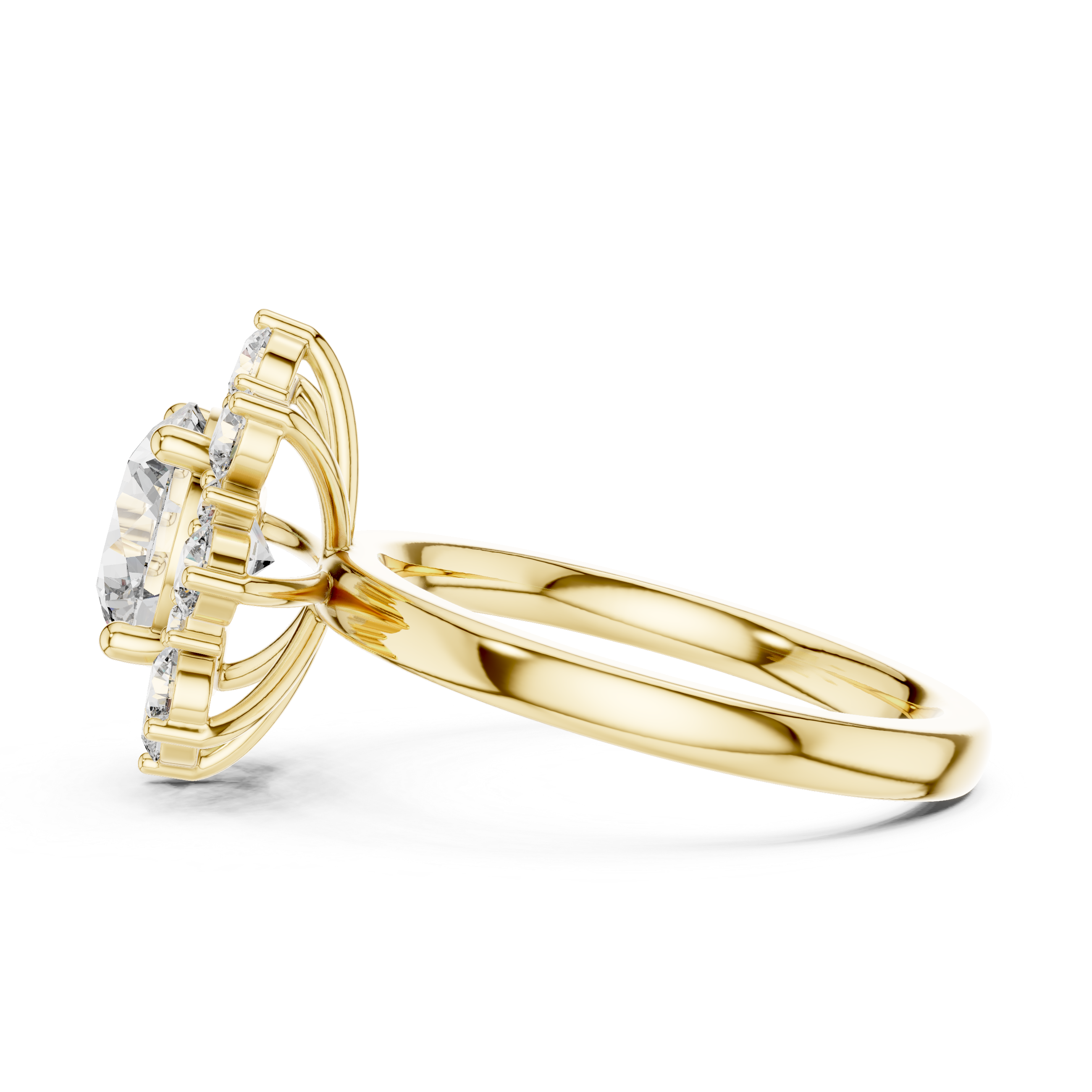 Floral Halo Diamond Ring