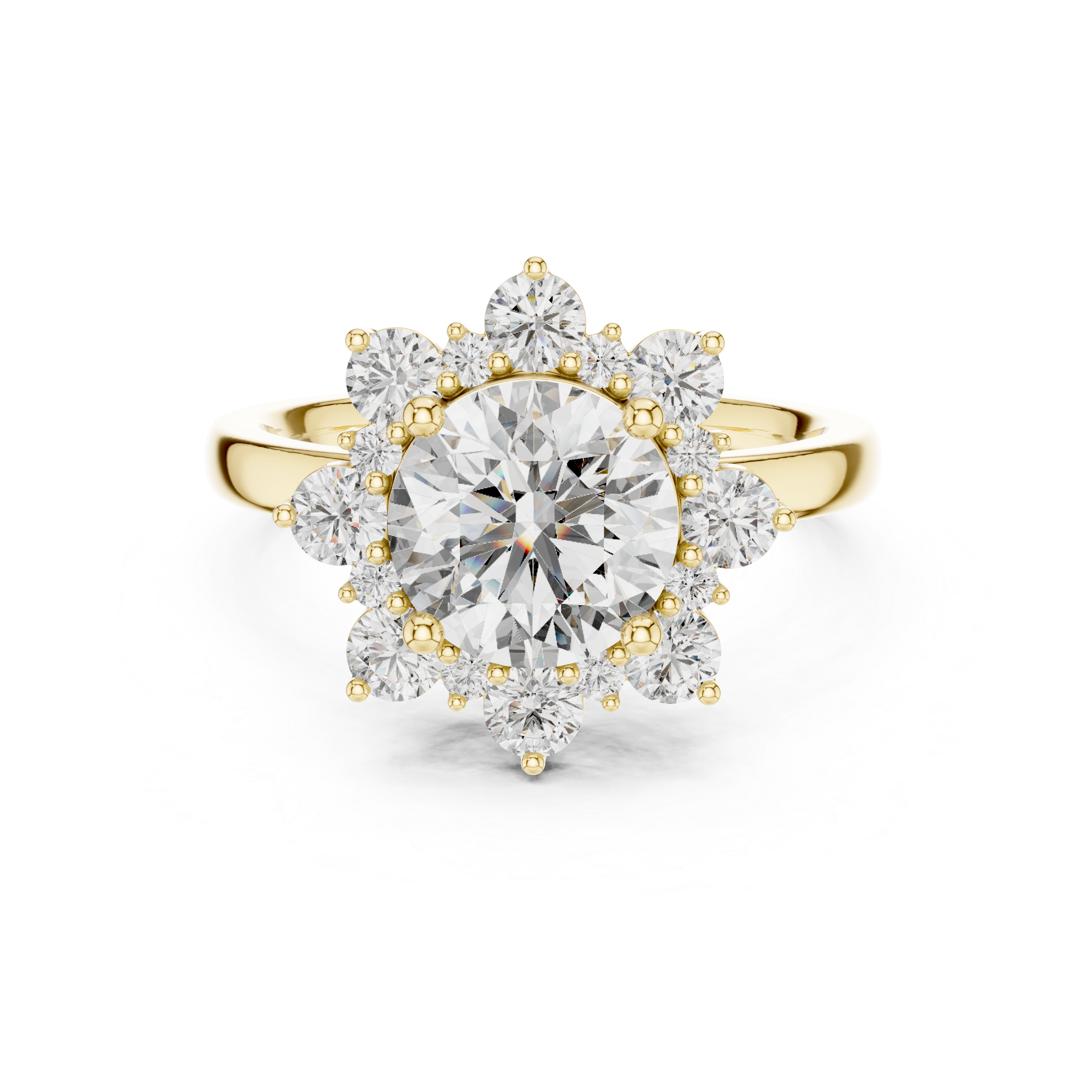 Floral Halo Diamond Ring