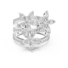 Blooming Elegance:Twin Flower Diamond Ring
