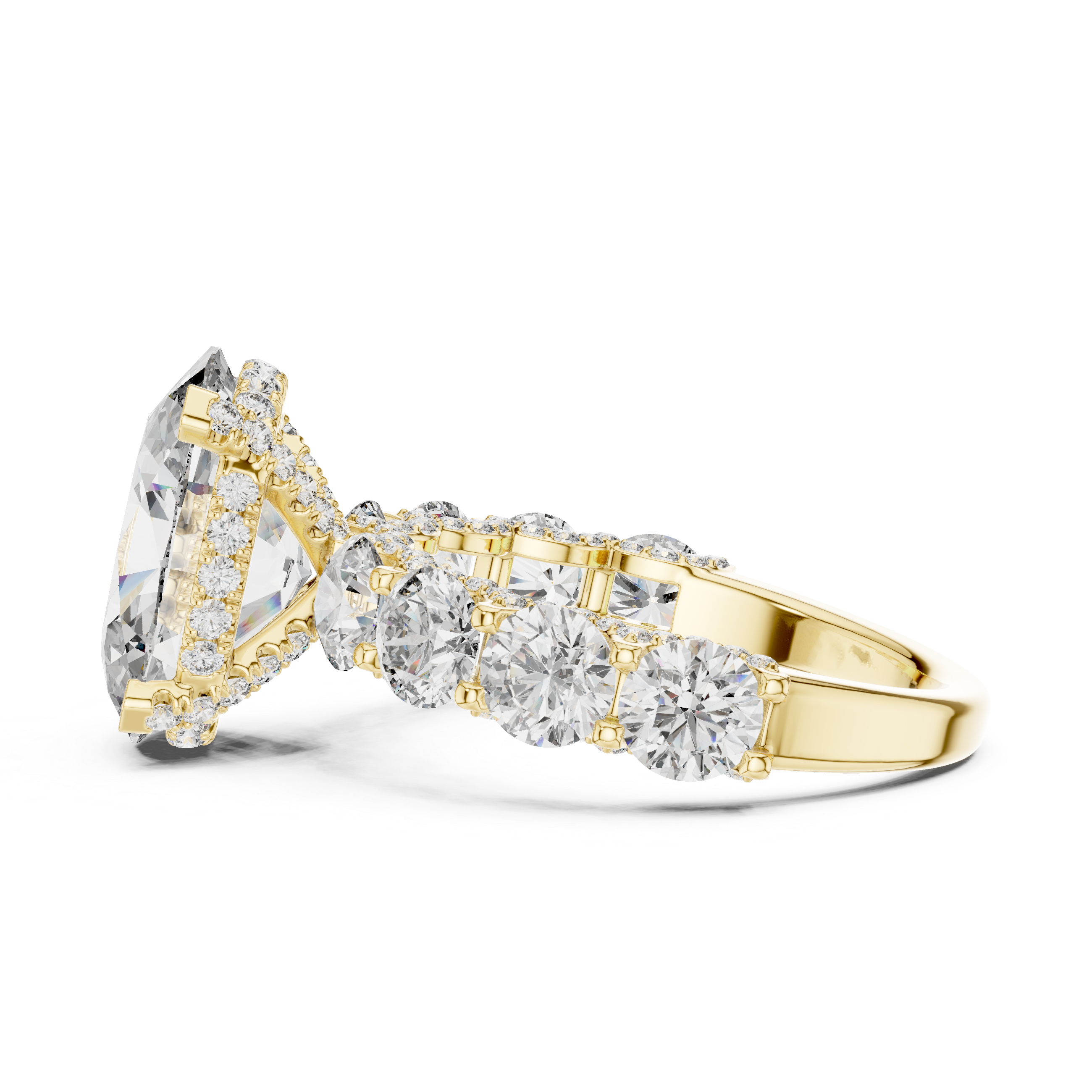 Oval Halo Diamond Eternity Ring