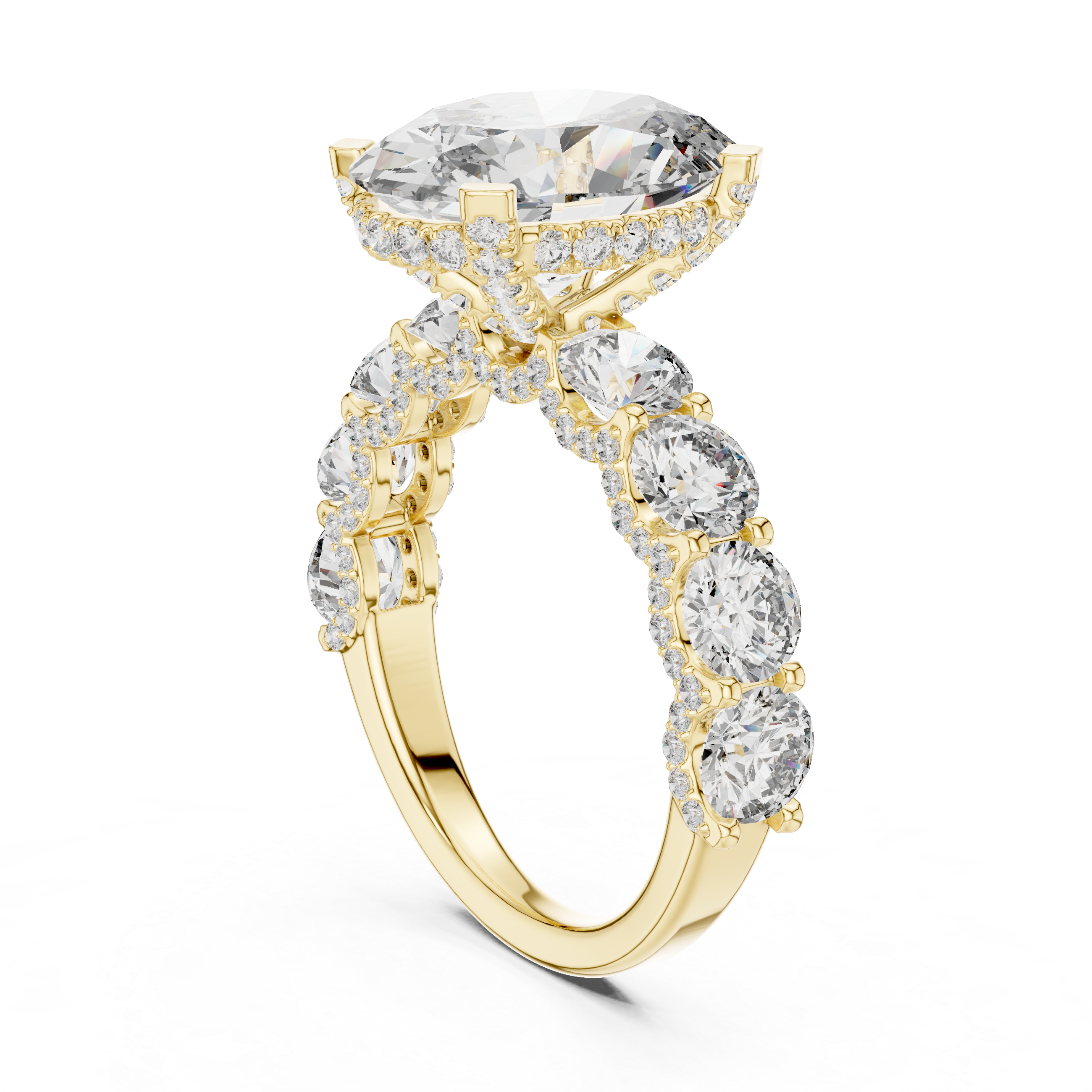 Oval Halo Diamond Eternity Ring