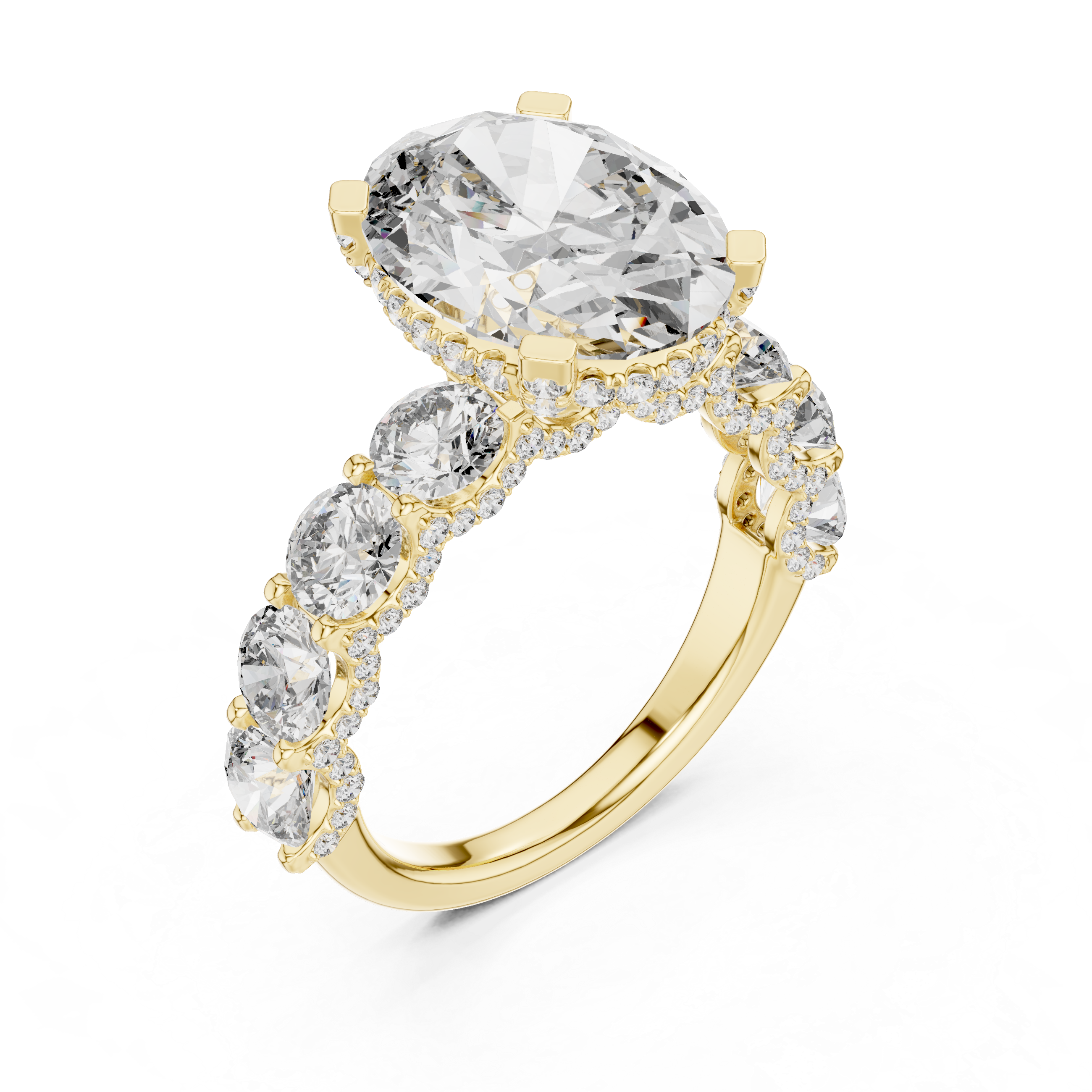 Oval Halo Diamond Eternity Ring