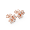 Sparkling Rose Gold Flower-Inspired Stud Earrings