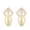 Earrings with Diamond-Studded Angular Design