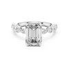 Emerald-Cut Halo Diamond Engagement Ring